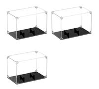Vjsujehgy 3X Vetrina per Calcio Porta Calcio nel Acrilico con Coperchio e Base Nera Scatole da Calcio Trasparenti con Porta Pallina