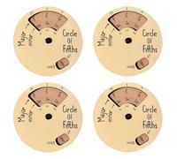 Vjsujehgy 4 Pezzi Cerchio Delle Quinte, Ruota per Accordi nel Legno per L'Apprendimento Della Chitarra, Strumento per Melodia nel Legno Cerchio Delle Quinte