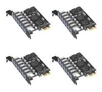 Vjsujehgy 4X Adattatore Scheda di Espansione PCI-e USB 3.0 7 Porte Adattatore Hub Controller Esterno Extender PCI-e Scheda PCI Express per Desktop