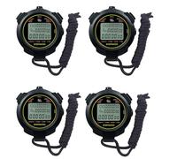 Vjsujehgy 4X Cronometro Digitale, Timer per Il Conto alla Rovescia del Cronometro da 10 / Memoria Divisa, Ampio Display Impermeabile 12/24 Ore