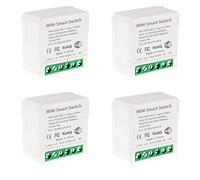 Vjsujehgy 4X Mini Interruttore Relè Smart WiFi, Modulo Interruttore Luce Timer DIY Applicazione Smart Life/Tuya, Wireless