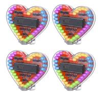 Vjsujehgy 4X Modulo di Luce Lampeggiante A LED RGB A Forma di Cuore Kit Elettronico DIY Lampada Ad Acqua Pratica di Progetto di Saldatura per Studenti Scolastici