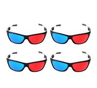 Vjsujehgy 4X Occhiali 3D Semplice Rosso-Blu Ciano Anaglifi per Gioco e Film 3D (Upgrade Extra Style)