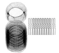 Vjsujehgy 50 Pezzi Retine per Capelli A Maglie e 100 Pezzi Retine A Forma di U, Retine per Capelli per Addetti Alla Ristorazione, Retine per Capelli per Donne e Uomini Nere