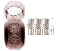 Vjsujehgy 50 Pezzi Retine per Capelli A Maglie e 100 Pezzi Retine A Forma di U, Retine per Capelli per Addetti Alla Ristorazione, Retine per Capelli per Donne e Uomini Marroni