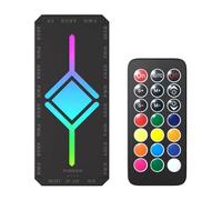 Vjsujehgy 5V 3Pin ARGB Fan HUB Splitter Remote Controller con 4Pin PWM per PC Cooling SYNC CPU Cooler LED Light Strip Nero