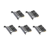 Vjsujehgy 5X Adattatore Scheda di Espansione PCI-e USB 3.0 7 Porte Adattatore Hub Controller Esterno Extender PCI-e Scheda PCI Express per Desktop