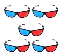 Vjsujehgy 5X Occhiali 3D Semplice Rosso-Blu Ciano Anaglifi per Gioco e Film 3D (Upgrade Extra Style)