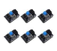 Vjsujehgy 6X Adattatore per Ventola Un 3 Pin E 4 Pin PWM per PC Hub Ventola di Raffreddamento Splitter Un 8 Vie Regolatore di velocità 12V con Porta di Alimentazione Un 6 Pin