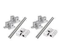 Vjsujehgy 8X Set di Guide per Cuscinetti Lineari Orizzontali Diametro Dia 8Mm Boccola di Scorrimento per Cuscinetti Lineari Set di Ottici per Albero Lineare 200Mm