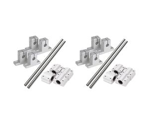 Vjsujehgy 8X Set di Guide per Cuscinetti Lineari Orizzontali Diametro Dia 8Mm Boccola di Scorrimento per Cuscinetti Lineari Set di Ottici per Albero Lineare 200Mm