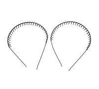Vjsujehgy Acconciatura 2 Pz cherchietto in Metallo Nero con i Denti