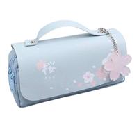 Vjsujehgy Astuccio per Matite Blu Astuccio nel Pelle PU Astuccio per Cancelleria Astuccio per Matite Astuccio per Matite