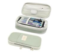 Vjsujehgy Astuccio per Matite di Grande Capacità con Cerniera per Ufficio e Scuola, Astuccio per Penne per Studenti e Adulti per Materiale Scolastico Verde