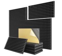 Vjsujehgy Autoadesivi In Schiuma Fonoassorbente Piramidale da 12 Pezzi, Acustici 24 X 12 X 2 Pollici, per Assorbimento del Rumore Durevole