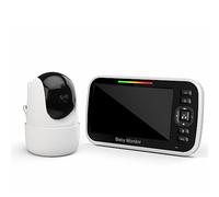 Vjsujehgy Baby Monitor Video PTZ da 5 Pollici con Telecamera di Sorveglianza Digitale Visione Notturna Automatica Citofono Bidirezionale Babysitter Spina Europea