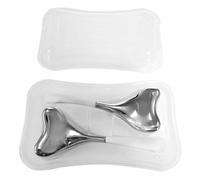 Vjsujehgy Bastoncini Gua Sha 2 In 1, Strumenti per la Cura Della Pelle del Viso per le Donne Massaggio Viso e Occhi, Forniture per Estetisti In Acciaio Inossidabile Durevole Facile da Installare Facil