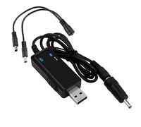 Vjsujehgy Convertitore Boost USB Convertitore Step-Up USB DC 5V Un 9V 12V 3.5X1.35Mm Connettore per Convertitore di Alimentazione, 1 Supporto 2