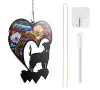 Vjsujehgy Decorazione Fai da Te per Cani, Acchiappasole, Regali Commemorativi per Gli Amanti dei Cani, Acchiappasole con Cane Appeso alla Finestra, Regalo di Cordoglio per La Perdita Cane