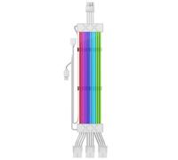 Vjsujehgy di Estensione ARGB 12+4Pin per Striscia, di Estensione per GPU e Scheda Madre per Alimentatore del Computer, Bianco.