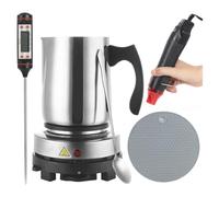 Vjsujehgy Forniture per Kit per Realizzare Candele, per Principianti, Brocca da 900 Ml, Pistola Termica, Termometro, Creazione di Candele Durevoli, Facile da Installare, Spina Europea