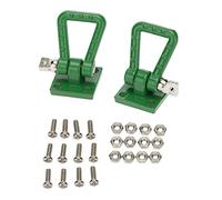 Vjsujehgy Gancio di Traino per Rimorchio con Un D per Paraurti nel Metallo 2 Pezzi per Auto Cingolata 1/10 RC TRX4 Axial SCX10 90046 AXI03007, Verde