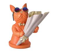 Vjsujehgy Home Decor Figurine Miniatura Bulldog Francese Scultura Desktop Vaso di Fiori Decorazione della Tavola Statua Decorativa,E