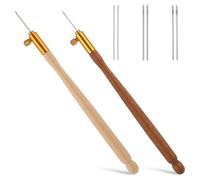Vjsujehgy Kit di 2 Ganci A per Ricamo, Uncinetto con Manico in Legno, Kit per Ricamo A per Ricamo, Paillettes, Perline, Maglieria