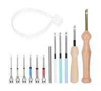 Vjsujehgy Kit di per Punch da 16 Pezzi, Strumento per Ago da Punch, Kit da Ricamo per Ago da Punch per Adulti, Principiante, Filo Interdentale, Punto Croce, DIY