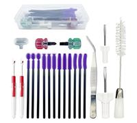 Vjsujehgy Kit di Pulizia per Macchine da Cucire da 21 Pezzi, Pinzette, A Doppia estremità, Cacciavite, Scucitore, in Silicone per Riparazioni