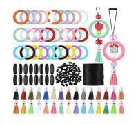 Vjsujehgy Kit per la Creazione di Anelli con Perline in Silicone: in Silicone Rotondo da 65 mm e Nappina per, Ideale per Creare Braccialetti e Gioielli Fai-da-Te, Resistente.