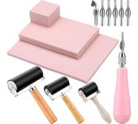Vjsujehgy Kit per La Creazione di Timbri In Gomma Blocchi per Intaglio In Gomma Strumenti per Intaglio di Blocchi di Linoleum per La Stampa di Blocchi di Inchiostrazione