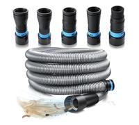 Vjsujehgy Kit Tubo Flessibile di Raccolta Polvere da 1 1/4 Pollici X 10 Piedi per di Aspirapolvere Domestico con 5 Adattatori per Utensili Elettrici per Lavorazione del Legno