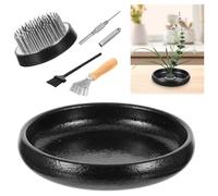 Vjsujehgy Kit Vaso per in Ceramica con Ago per Fiori da 1,8 Pollici e Strumento per Raddrizzare I Fiori.