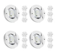 Vjsujehgy Luci Interne per Barche Marine 16 Pezzi, Luce di Cortesia per Ponte Barca Un LED 12V 3 Pollici Luce di Ancoraggio Un Poppa Rotonda Bianca Un 6 LED