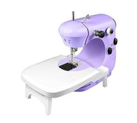 Vjsujehgy Macchina da Cucire Portatile A Due velocità, Macchina da Cucire Mini per Principianti, Kit di Cucito Sicuro, Tavolo di Prolunga per Macchina da Cucire, Presa EU, Facile da Usare, Viola.