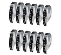 Vjsujehgy Nastro per Etichette da 12 Pezzi Compatibile con Nastro per Etichette un Rilievo per Etichettatrice 1880 E-101 9 mm X 3 Metri