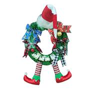 Vjsujehgy Natale Un Strisce Pagliaccio Elfo Gambe Ghirlanda Porta D'Ingresso Appeso Ghirlanda Natale Elfo Gamba Ciondolo Gamba Ghirlanda Decorazione