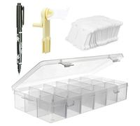 Vjsujehgy Organizzatore per Filo da Ricamo, Scatola Portaoggetti con 18 Scomparti, 100 Rocchetti di Filo da Ricamo in Plastica, 1 Avvolgifilo e 1 Pennarello