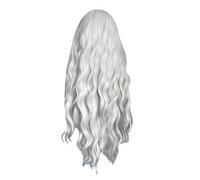 Vjsujehgy Parrucca da con Lunga e D'Acqua, con Frangia, Bianca, Colorata, per Cosplay, Setosa, per le Donne, per Feste Quotidiane, Capelli Sintetici Resistenti al -A