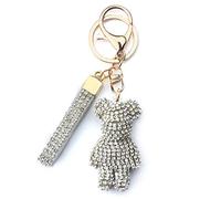Vjsujehgy Pendente della Borsa della Borsa della Catena Chiave 'Automobile della Cinghia di Cuoio del Animale 'Orso del Diamante, Colore