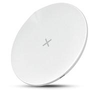 Vjsujehgy Ricarica Rapida Wireless Rotonda Ultra Sottile da Tavolo per Caricabatterie Wireless per Telefoni Cellulari, 15W Bianca