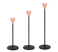 Vjsujehgy Set di 3 Portacandele Diamantati per Candele Coniche Decor Portacandele per Matrimoni, Feste, Candelieri, Lunghi