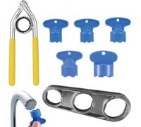 Vjsujehgy Set di 7 Chiavi per Aeratore del Rubinetto, Include Chiave per Aeratore 6 In 1 e Chiave Antiscivolo per La Sostituzione del Rubinetto di Bagno e Cucina.