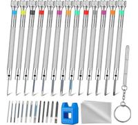 Vjsujehgy Set di Cacciaviti per Orologi da 13 Pezzi con 13 Lame di Ricambio Extra da 0,2-2,0 mm per Occhiali da Sole e Gadget