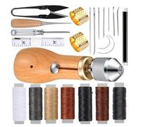 Vjsujehgy Set di Punteruoli da Cucito da 24 Pezzi, Kit per Realizzare Prodotti in Pelle DIY Punteruolo da Cucito