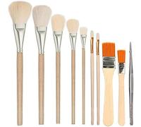 Vjsujehgy Set di Spazzole Placcate in, 7 Pezzi, Dimensioni. Spazzole per Foglie di Pelo di Capra, Spazzole per Fogli di Metallo, Forniture per Arte e Mestieri con Carta di Alluminio.