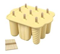 Vjsujehgy Stampi per Ghiaccioli in Silicone A 9 Fori Macchina per Ghiaccioli Fatta in Casa A Rilascio Facile con 50 Bastoncini per Ghiaccioli B