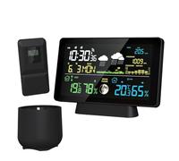 Vjsujehgy Stazione Meteo Wireless LCD A Colori da 7,5 Pollici Termometro Digitale Igrometro Barometro di Tendenza Lunari Spina UE Durevole Facile Installazione