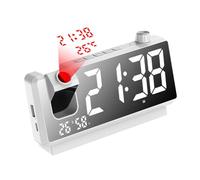 Vjsujehgy Sveglia Proiettore Orologio A LED Ad Alta Definizione Smart Proiezione Orologi per Camera da Letto Proiettore Digitale Orologio Rotabile A 180 Gradi A